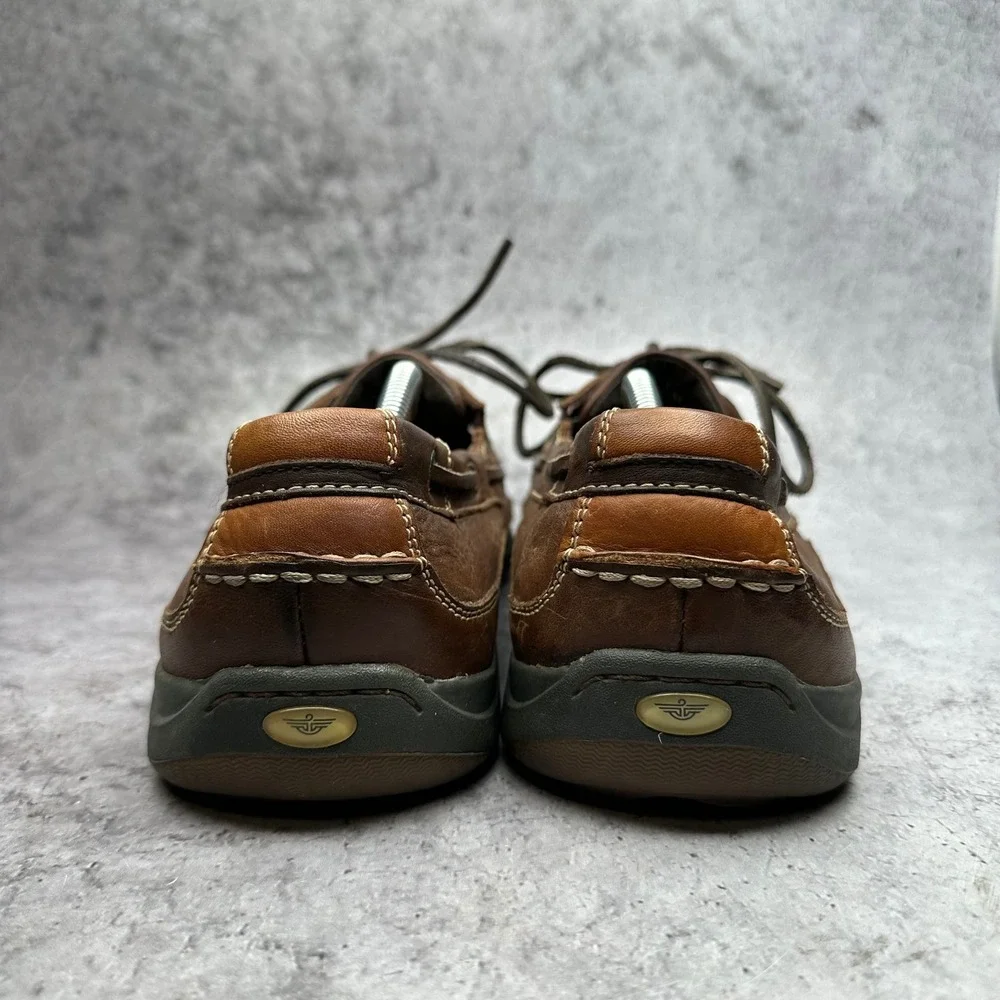 Dockers Boat Shoes Mens 13 Brown Stain Defender Leather Casual Loafers Moc Toe